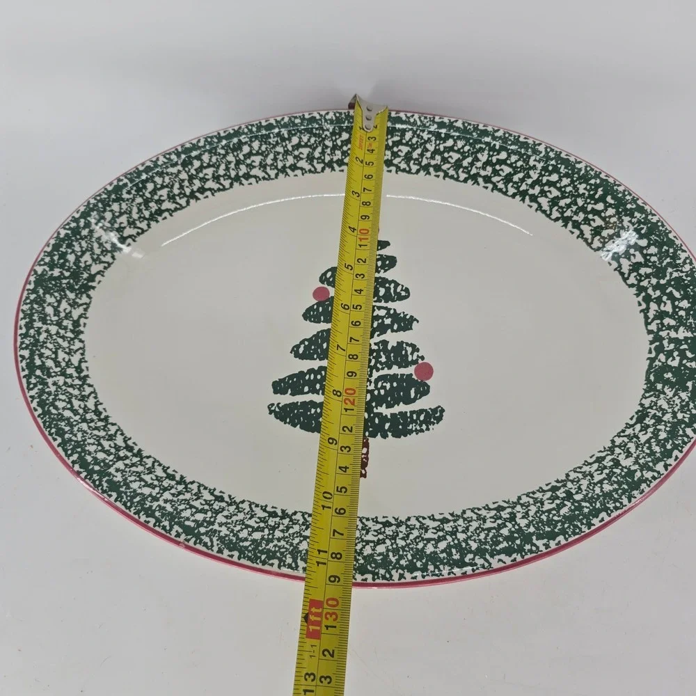Vintage Furio Home Italy Christmas Tree Stoneware Serving Set 4 Piece